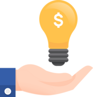 Finance Light bulb flat icon png