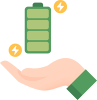 Green Energy Saving battery flat icon png