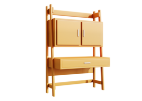 3d de madera mesa icono aislado objeto png