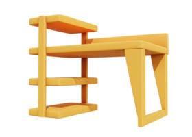 3d wooden table icon isolated object png