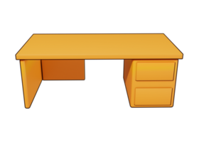 3d wooden table icon isolated object png