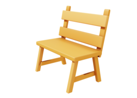 3d wooden chair icon object isolated png