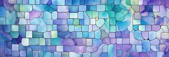 Tranquil Utilizing Cool Colors Abstract Mosaic Pattern Background, Banner or Cover Design or Wallpaper. . photo