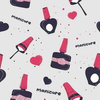 Manicure and beauty routine for women, pattern vector