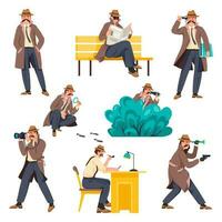 Detectives on mission, private investigators vector