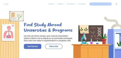 Find study abroad, universities and programs web vector