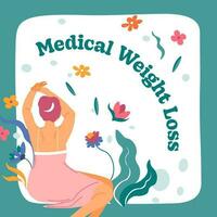 Medical weight loss healthcare and slimming banner vector