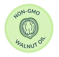 Non gmo walnut oil, promotional banner or label vector