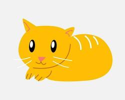 cute orange kitten in cartoon style. concept of animal, pet, cat. for print, sticker, poster, t-shirt design, etc. flat vector illustration.