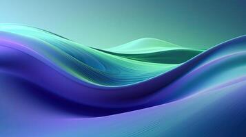 Cool Gradient Colors Blend Together Smoothly to Create Calming Abstract Waves Background. Technology. photo