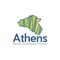 Map Of Athens Georgia City Geometric Modern Design vector