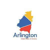 mapa de Arlington ciudad vistoso moderno geométrico logo vector