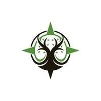 Compass Tree Oak Leaf Nature Creative Logo vector