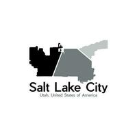 Salt Lake City Map Geometric Illustration Modern Logo vector