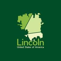 Lincoln City Map Geometric Simple Logo vector