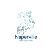 Naperville Illinois City United States Illusration Creative Design vector