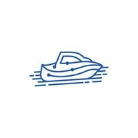 Speed Boat Tech Line Modern Simple Logo vector