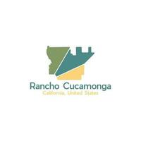 mapa de rancio cucamonga moderno geométrico logo vector