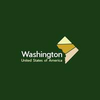 mapa de Washington ciudad moderno sencillo logo vector