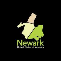 Map Of Newark City Modern Geometric Simple Logo vector