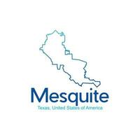 Map Of Mesquite Texas City Line Modern Creative logo vector