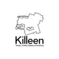 Map Of Killeen Texas City United States Creative Design vector