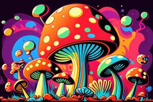 Mushrooms psychedelic. aesthetic photo