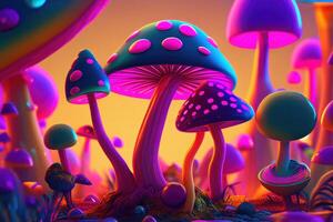 Mushrooms psychedelic. aesthetic photo