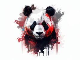 Panda face. Generative AI photo