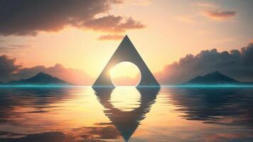 Triangle shape. Trendy futuristic wallpaper. photo