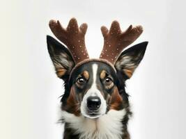Christmas dog. Generative AI photo