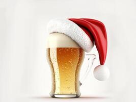 Navidad cerveza vaso. generativo ai foto