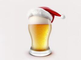 Navidad cerveza vaso. generativo ai foto