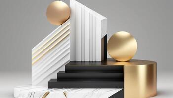 Stage or pedestal. Geometric shapes. photo
