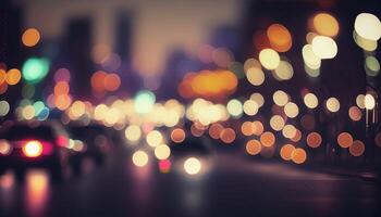 Urban background. Blurred night city photo