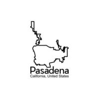 Map Of Pasadena California City Line Modern Creative Design vector