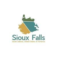 Sioux Falls City Geometric Creative Design vector