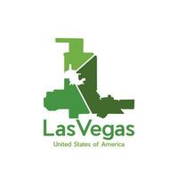 mapa de las vegas ciudad moderno geométrico logo diseño vector