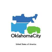 Oklahoma City Map Illustration Creative Design vector