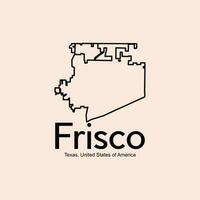 mapa de frisco Texas ciudad ilustración creativo logo vector