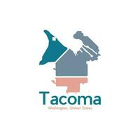 Tacoma City Map Geometric Illustration Creative Design vector