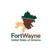 Map Of Fort Wayne City Geometric Modern Logo vector