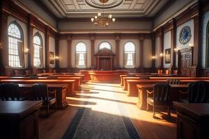 Court, a courtroom without people. photo