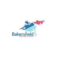 Map Of Bakersfield City Illustration Creative Design vector