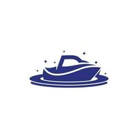 Speed Boat Space Circle Creative Logo Design vector