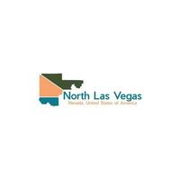 norte las vegas ciudad mapa moderno sencillo logo vector