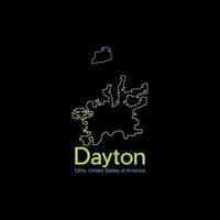 Map Of Dayton Ohio City Line Illustration Creative Design vector