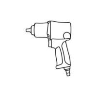 Pneumatic Wrench Drill Line Simple Logo vector