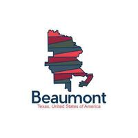 Map Of Beaumont Texas City Modern Geometric Design vector