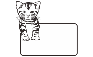 kamer naam bord met schattig kat thema Aan transparant achtergrond png